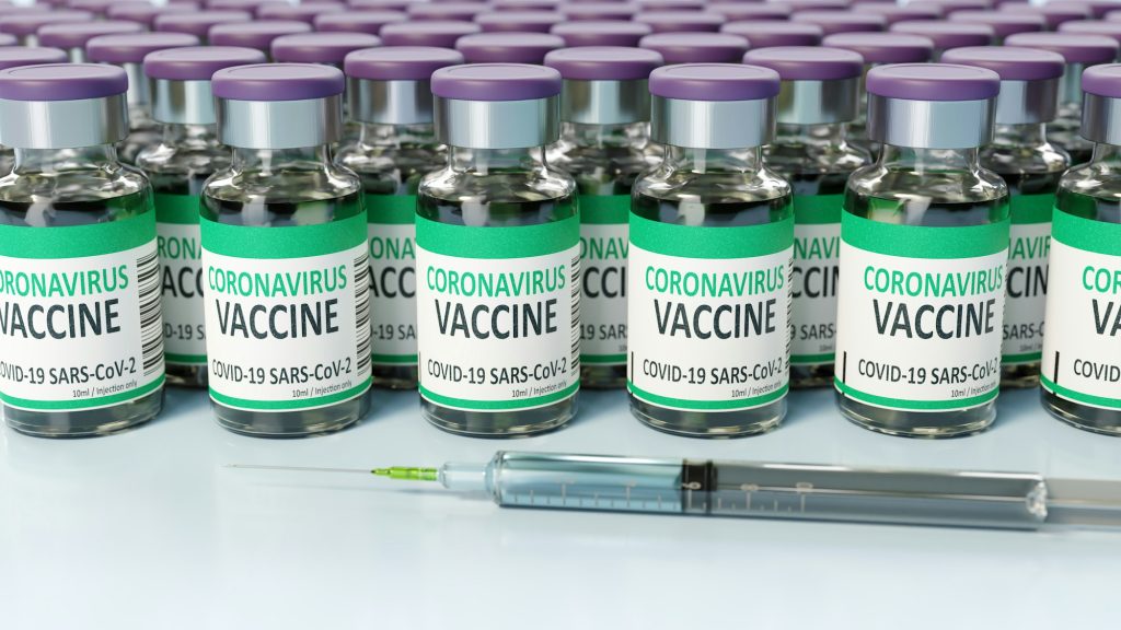 Corona virus doses stock reserve with syringe